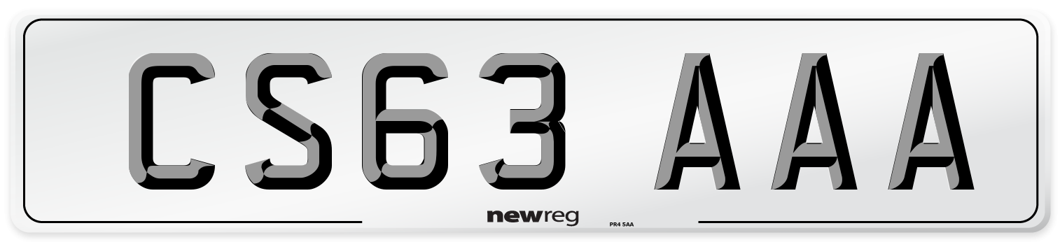 CS63 AAA Number Plate from New Reg
